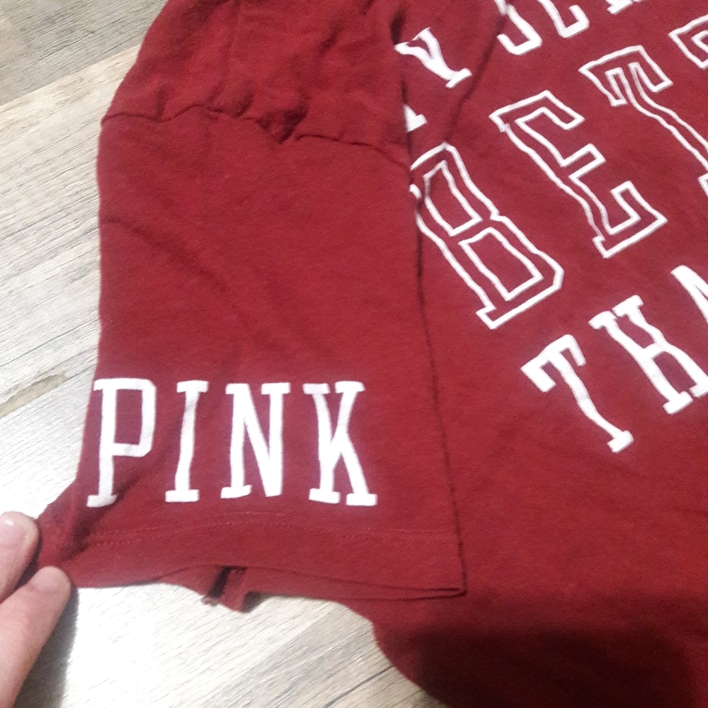 PINK V neck texas top size M